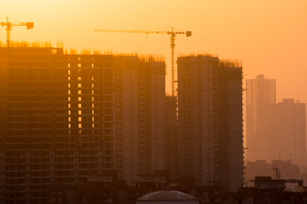under,construction,buildings,shot,during,the,golden,hour,in,noida